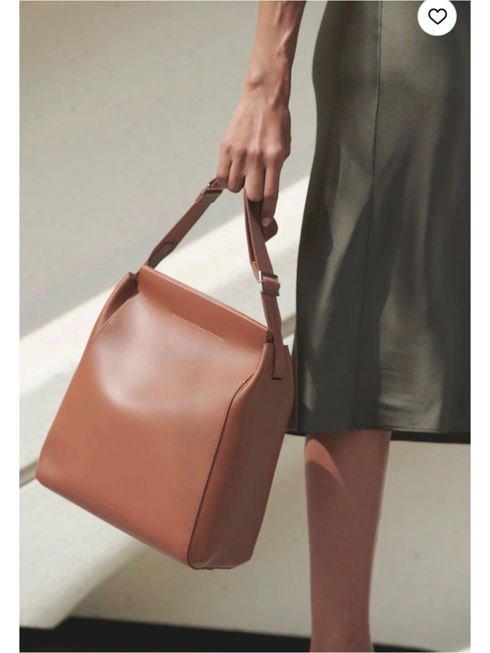 Everlane the form bag in cognac